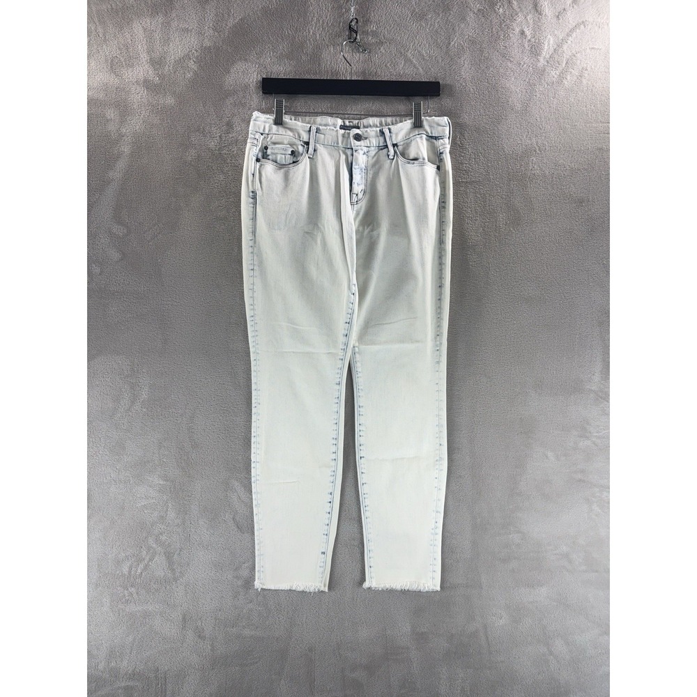 MOTHER Looker Ankle Fray Jeans Womens Size 28x27 White Out Of The‎ Box Denim